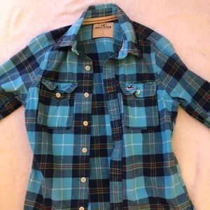 Hollister Light Blue Flannel - Small